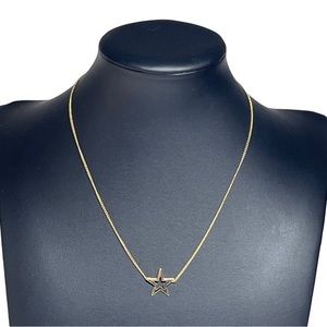 VTG 80's Golden Star Choker Necklace 14"